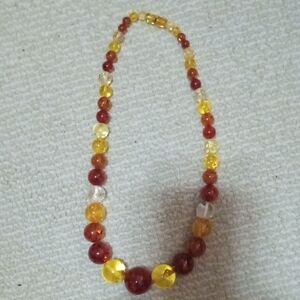 Faux Amber Bead Necklace